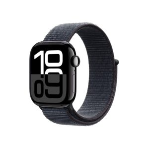Apple Watch Series 10 46MM Jet Black Aluminum GPS – Ink Sport Loop Band